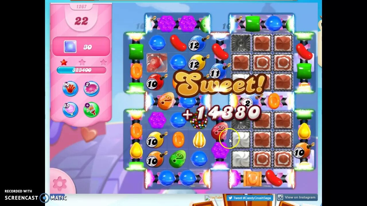 Candy Crush Level 1267 Audio Talkthrough, 3 Stars 0 Boosters