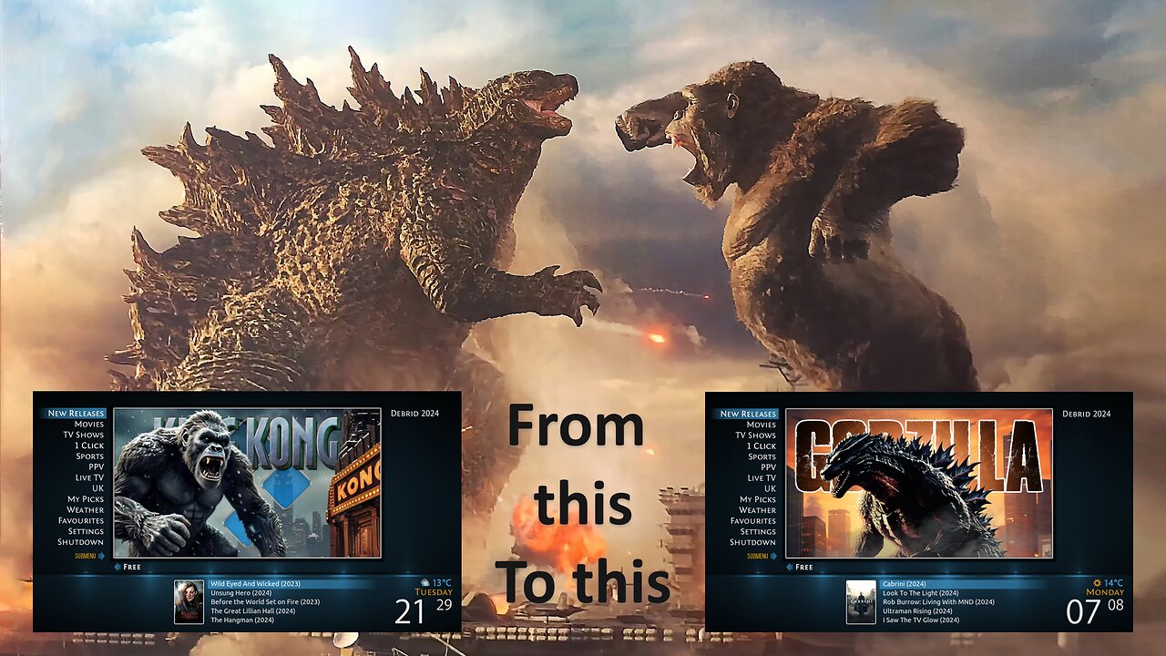 Adding Godzilla Wallpaper onto the Kong Kodi Build