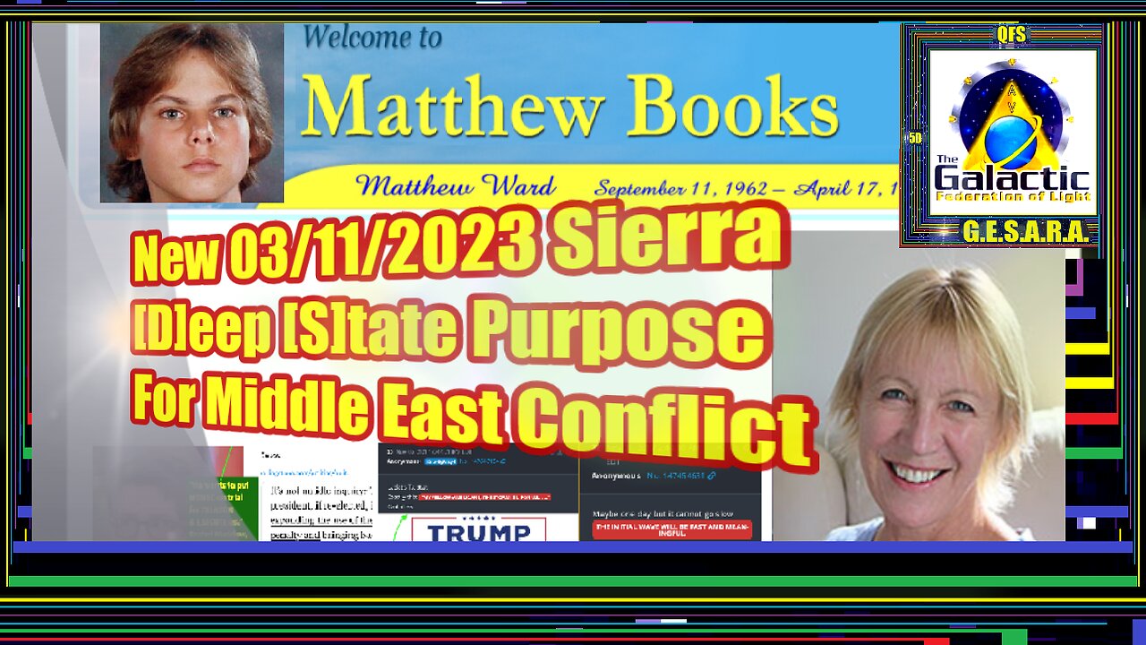 New Sierra 03/11/2023 Scopo del Deep State per il conflitto in Medio Oriente.