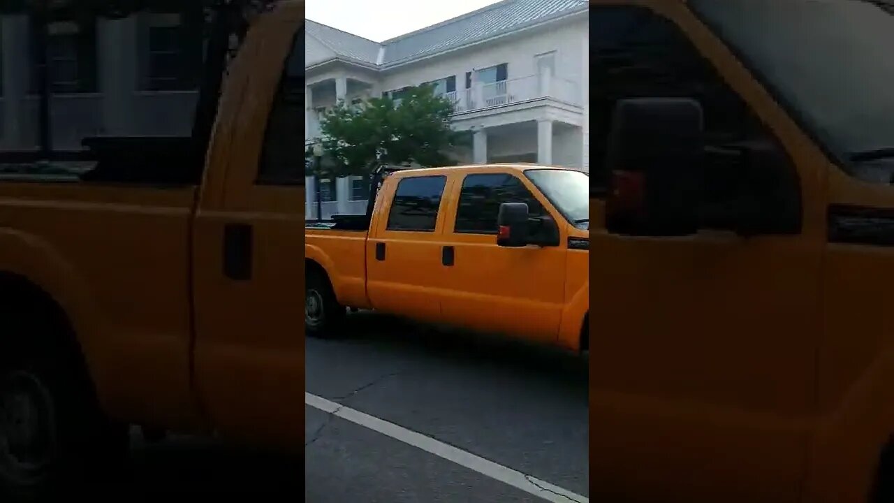 Yellow truck funny headlights #gangstalking