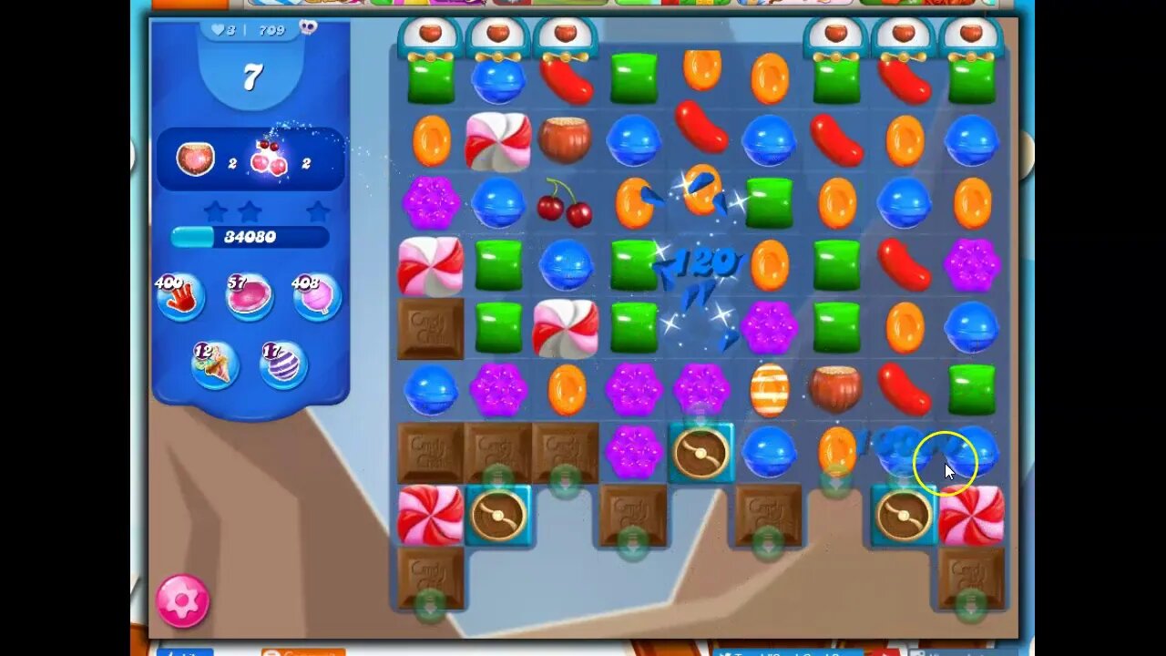Candy Crush Level 709 Audio Talkthrough, 25 Moves 0 Boosters
