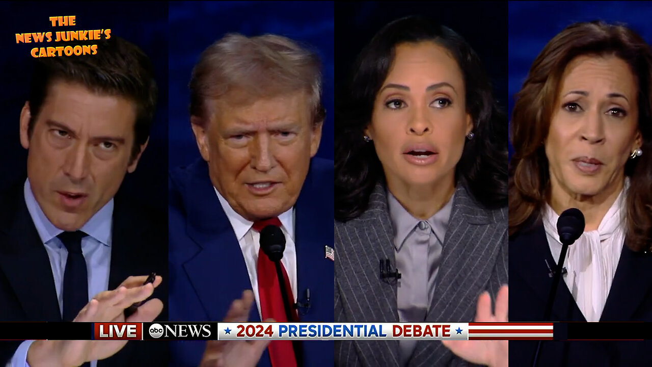 3-on-1 debate: Biased ABC moderators constantly fact checking Trump, interrupting Trump, letting Kamala lie free, leading Kamala by telling her what to respond, etc.