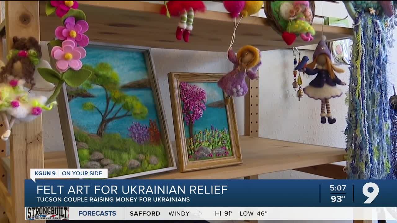 Ukrainian woman in Tucson makes and sells felt art to send money back home