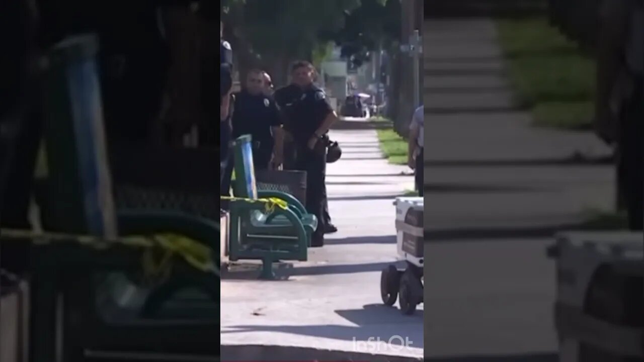 Delivery Robot Rolls Thru Active Crime Scene #shorts #amazondelivery