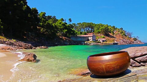 Tibetan bowls and ocean waves | Soul heal, deep sleep, relax, stress relief, stay calm