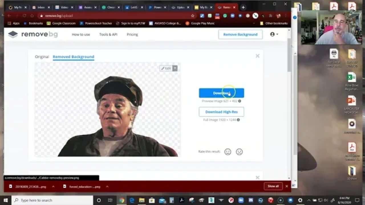 Removing Background on image LnHS