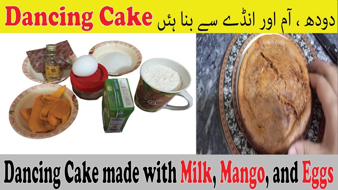 Dancing Cake Made with Milk, Mango, and Eggs - Eira foods