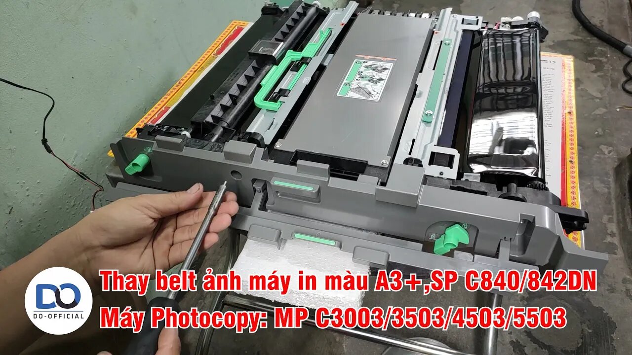 Cách thay belt ảnh máy in màu A3+Ricoh SP C840/842DN và dòng MP C3003/3503/4503/5503