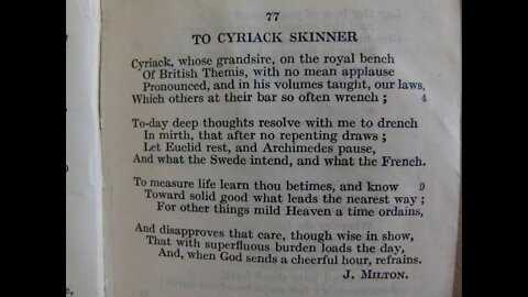 To Cyriack Skinner - J. Milton