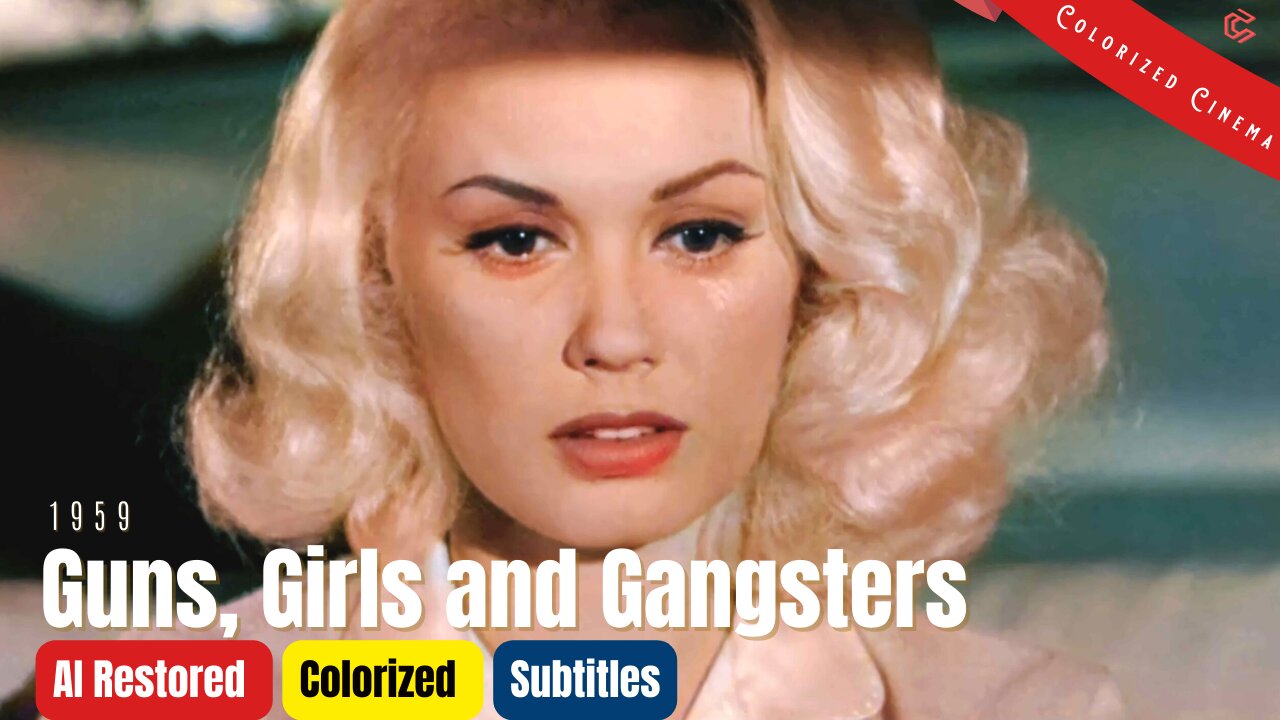 Colorized Full Movie - Guns Girls And Gangsters 1959 | Mamie Van Doren | Film Noir Crime | Subtitles