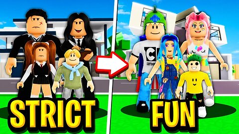 STRICT FAMILY vs FUN FAMILY in Roblox BROOKHAVEN RP!!