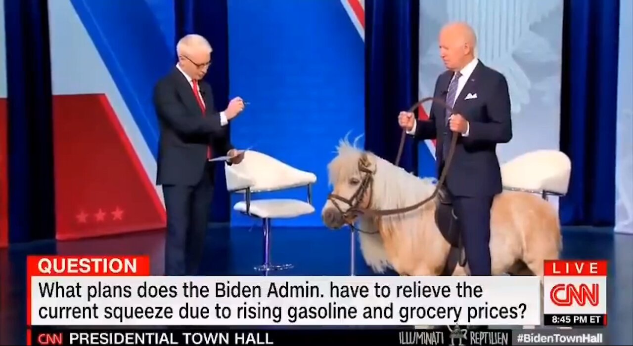 Biden riding a donkey