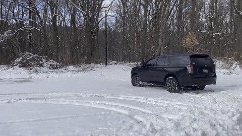 2023 Tahoe Z71 in the snow