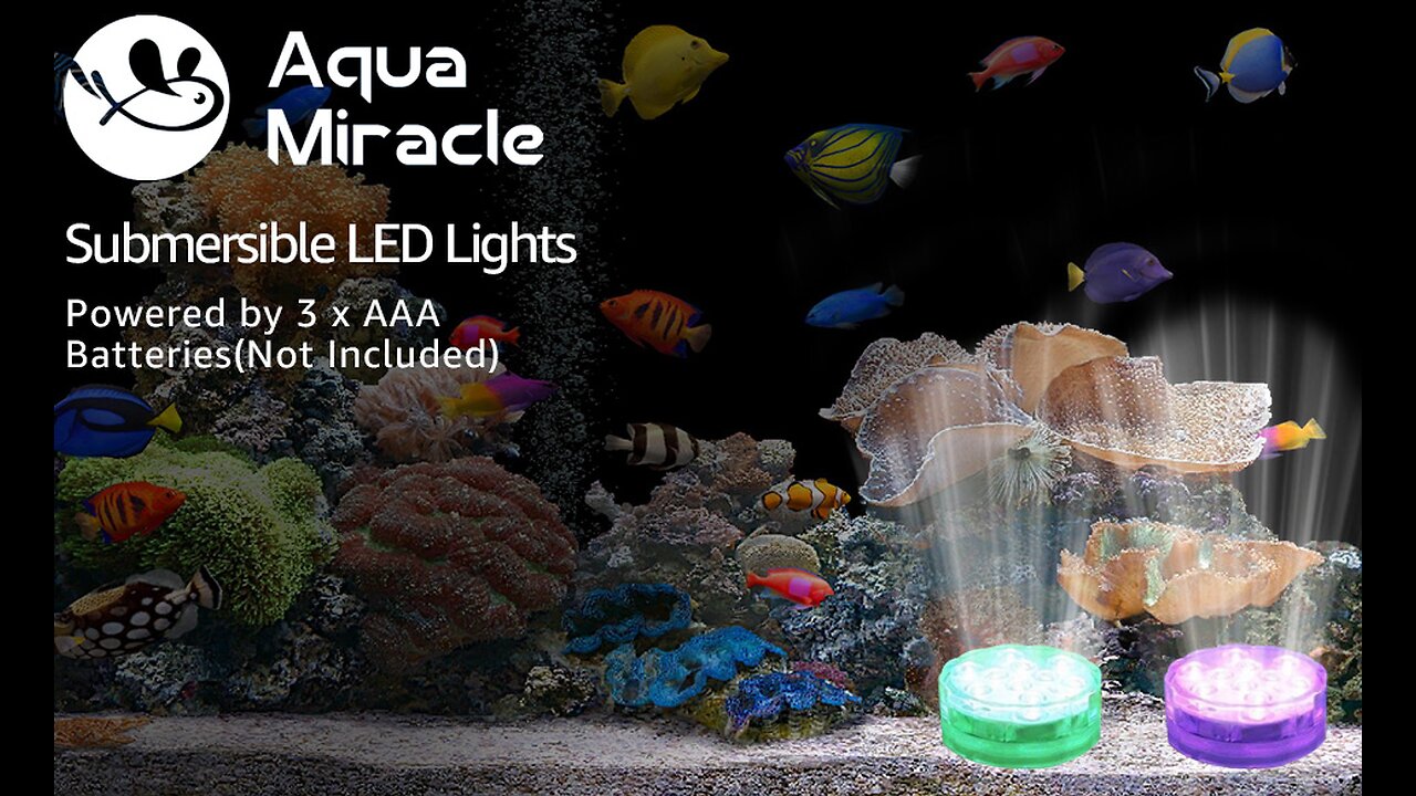 AquaMiracle Submersible LED Lights with Remote | Multi-Color | Waterproof