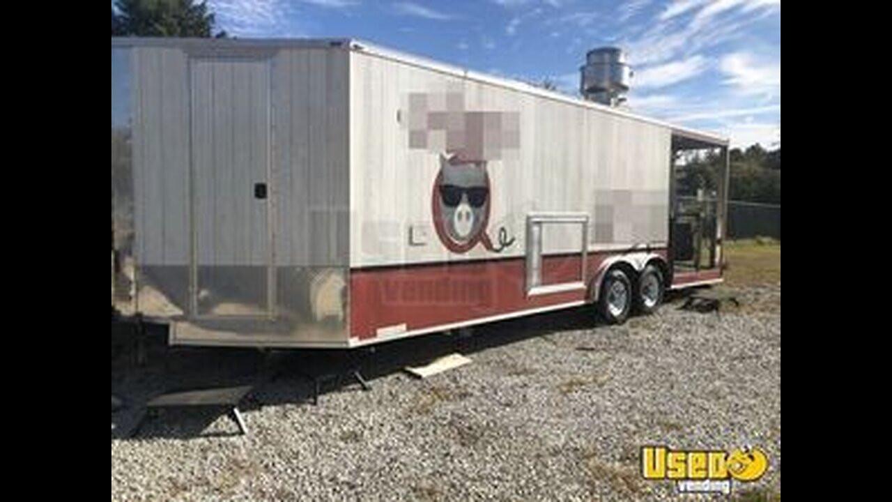 Turnkey - 2018 - 8.5' x 24' BBQ Concession Trailer Mobile Kitchen w/ Bathroom & Porch