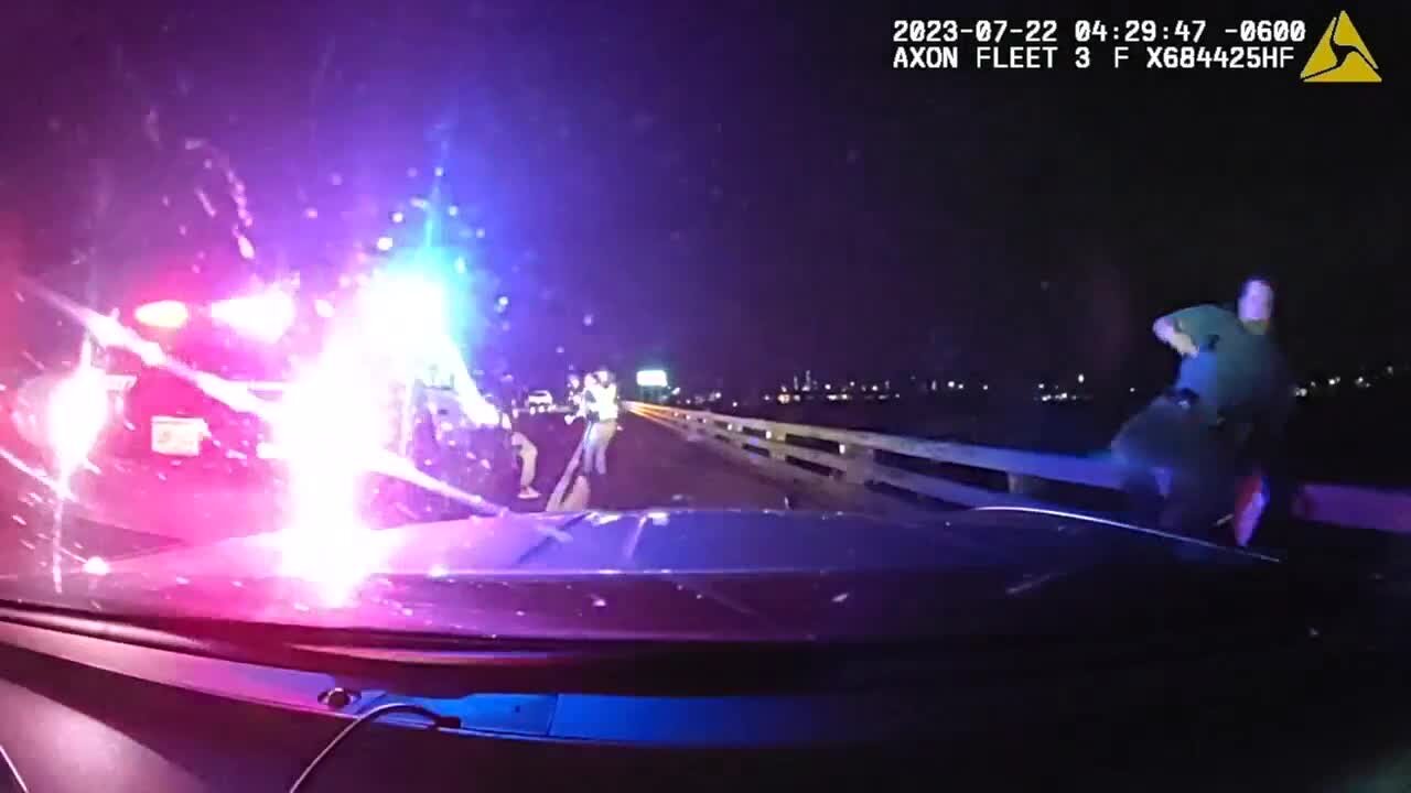 'Sheer luck' CSP trooper is alive after falling from bridge during crash: Chief