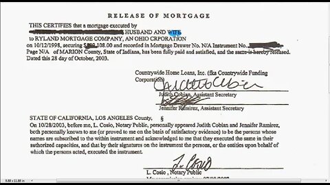 Proof your mortgage is paid in full by your signature