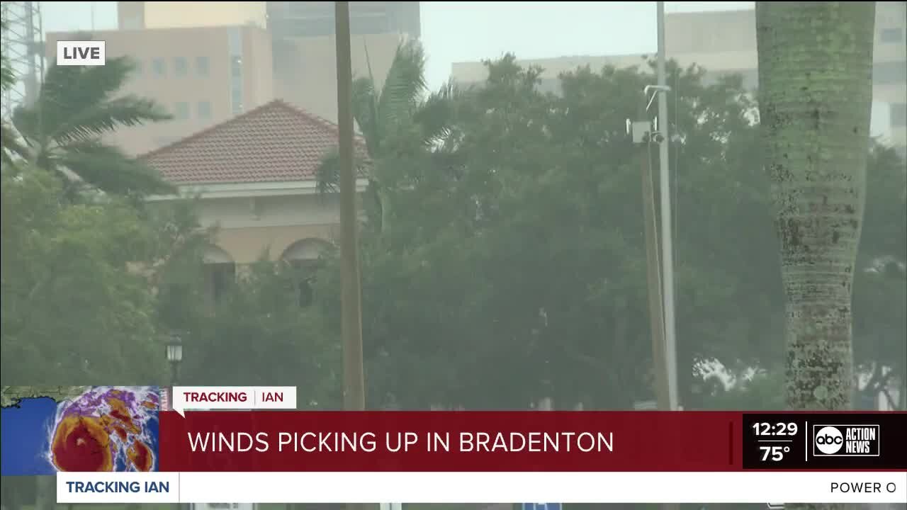 Adam Walser in Manatee County | Winds are picking up in Bradenton. Reporter Adam Walser updates on the conditions of the area.