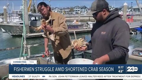 Fishermen struggle amid shortened crab season