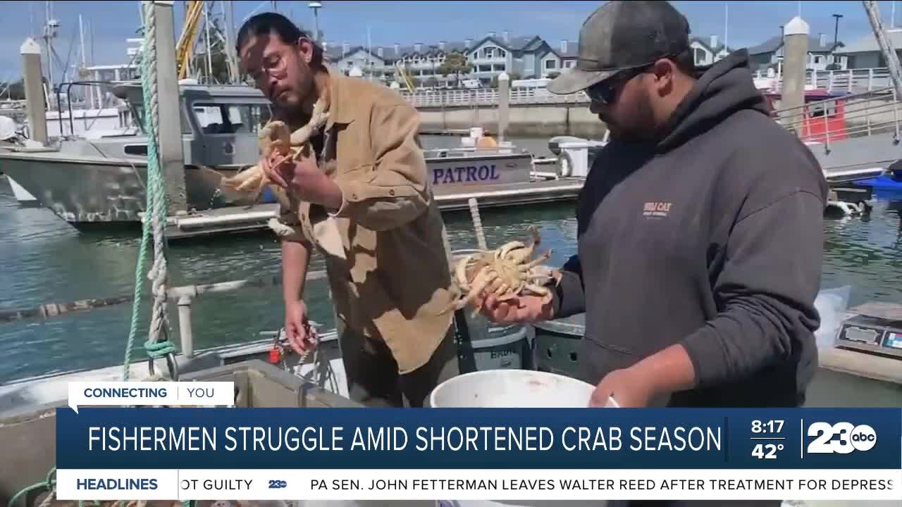 Fishermen struggle amid shortened crab season