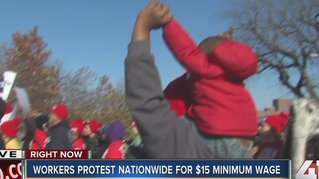 Workers protest for $15 minimum wage