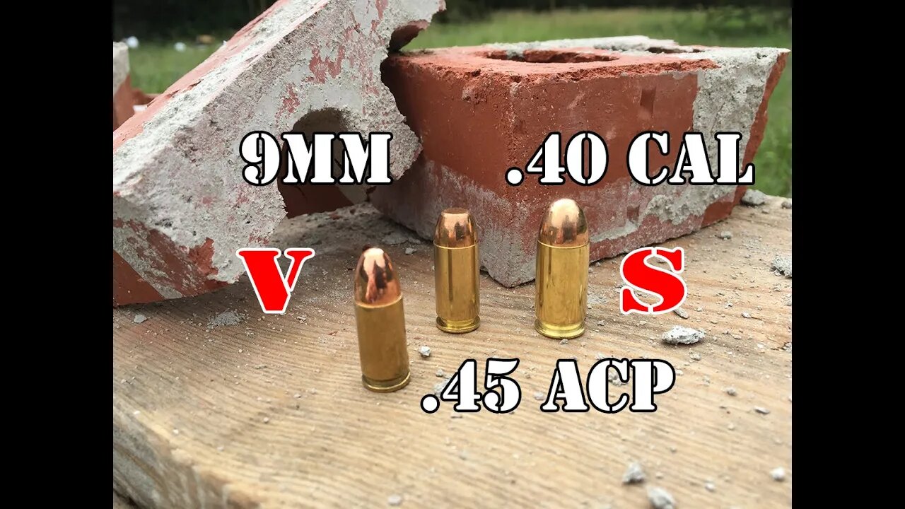 9mm vs .40 Cal vs .45 ACP... Solo Brick Test