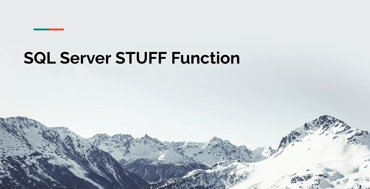 SQL Server STUFF Function Tutorial