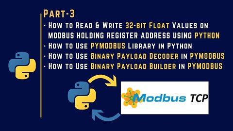 003 | Read & Write Float Values on Modbus Holding Register Address in Python | Pymodbus |
