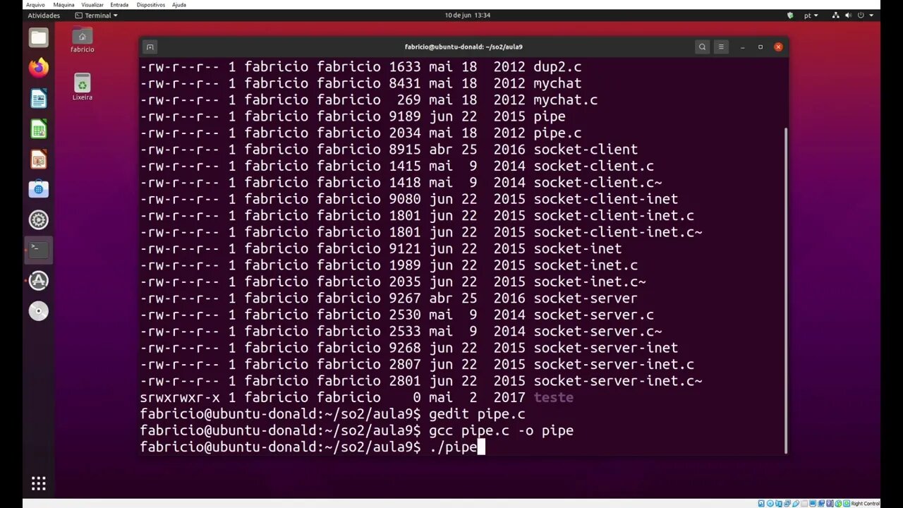 pipe.c - Usando um Pipe para Comunicação com um Processo Filho no Linux