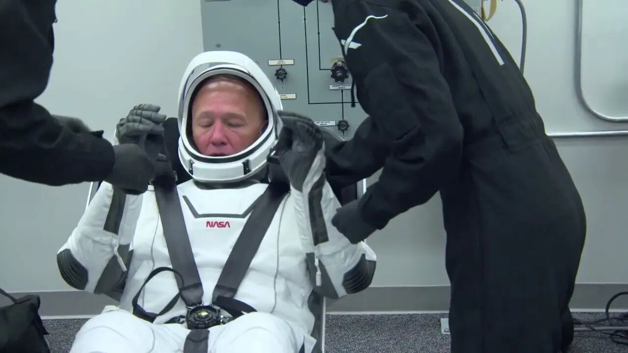 Demo-2 Crew Members Suiting Up Before Flight To International Space Station