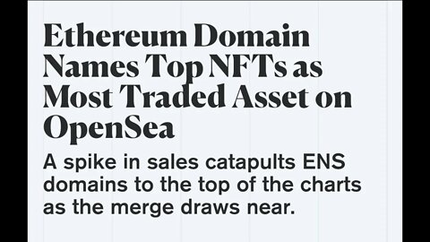 Ethereum Domain Names Top NFTs as Most Traded Asset on OpenSea #cryptomash #nft #crypto #ethereum