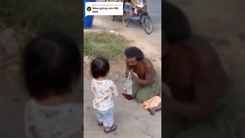 This Gorgeous and Beautiful kid with a Heart sharing her love and Food to the needy | #shorts