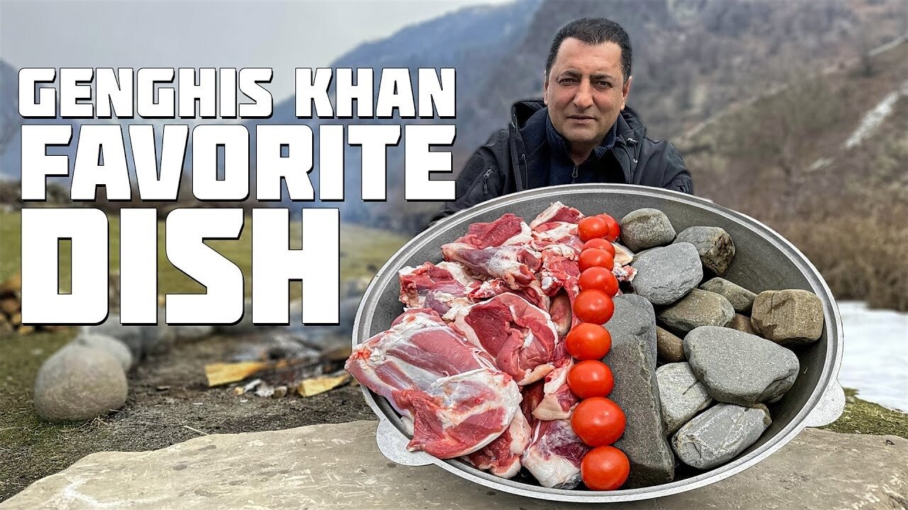 Emperor Genghis Khan's Favorite Dish! Meat Cooked on Stones