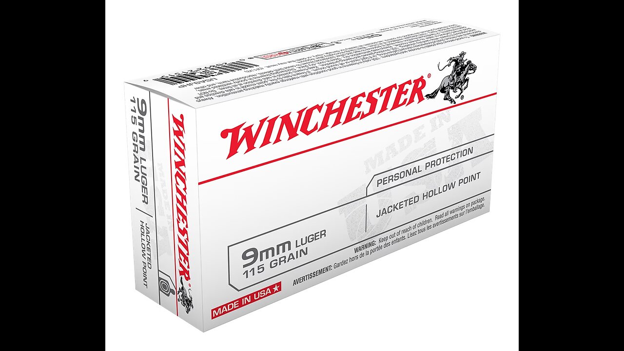 250 ROUNDS Winchester USA 9mm Ammo 115 Grain JHP- USA9JHP