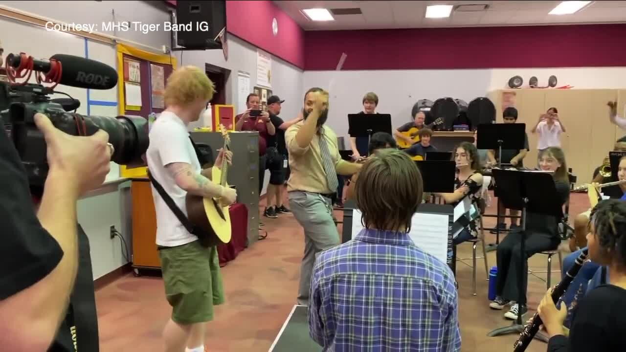 Ed Sheeran visits Tampa high schoolers, gifts them guitars and concert tickets