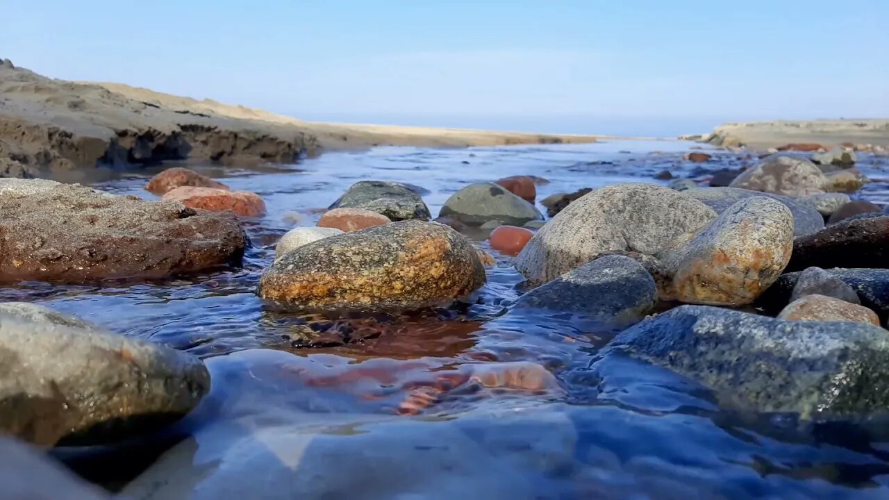 Mountain stream Coolness of water. Noise of water. Sounds of nature. Relax.