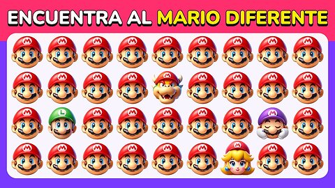 Encuentra el Emoji Diferente - Edición Super Mario ⭐🍄🏰 ｜ Fácil, Medio, Difícil