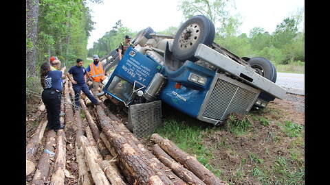 LOGGING TRUCK ROLLOVER, BARNES TEXAS, 03/24/23...