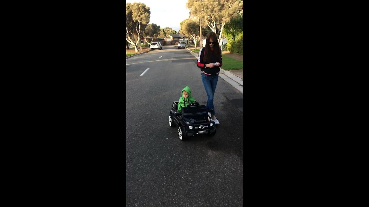 Baby son 1 year old Driving Mum Around