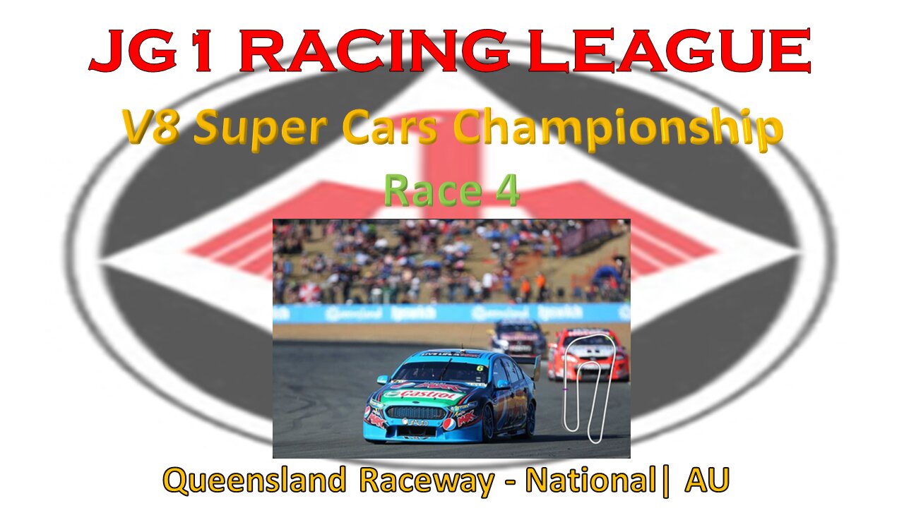 Race 4 | JG1 Racing League | V8 Super Cars Championship | Queensland Raceway - National | AU