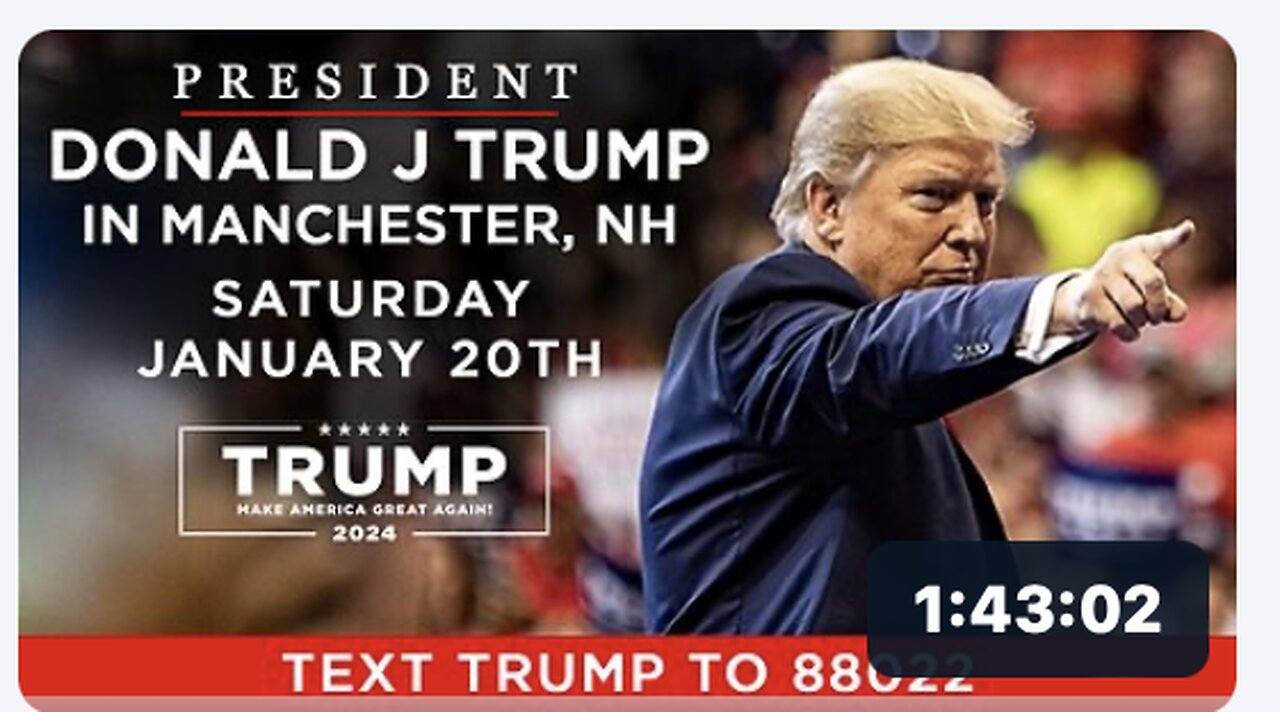 President Trump in Manchester, NH: JAN 20, 2024