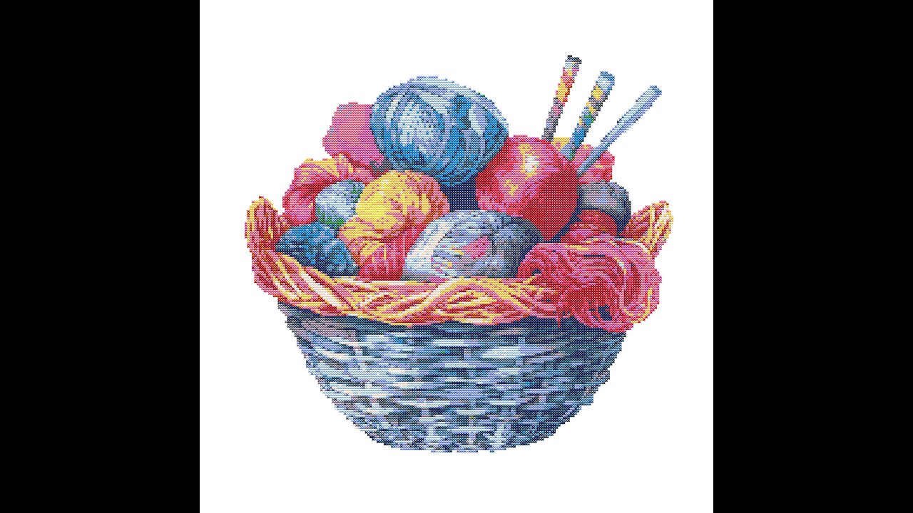 KNITTING BASKET Cross Stitch Pattern by Welovit Cross Stitch | welovit.net | #welovit #crossstitch