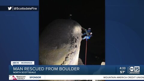 Man rescued from 50-foot boulder in Scottsdale