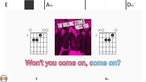 THE ROLLING STONES - Miss you - (Chords & Lyrics like a Karaoke)