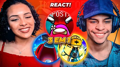 (3 em 1) | Among Us | Felícia Rock & JKZ & Sidney Scaccio | [React Rap Nerd] 🔥