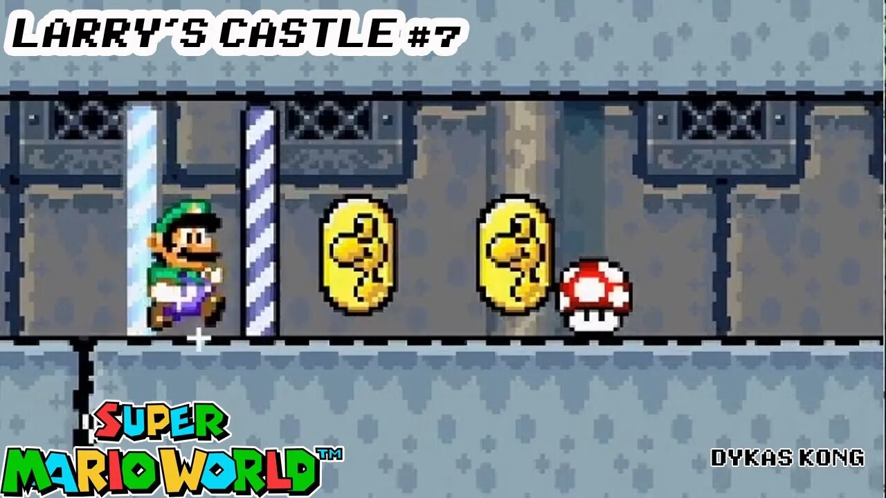 Larry's Castle #7 | All Dragon Coins & Secret Checkpoint | Super Mario World