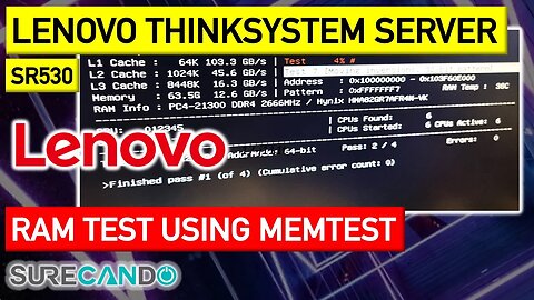 1U Lenovo ThinkSystem SR530 2P rack server Boot from USB & MemTest on Server