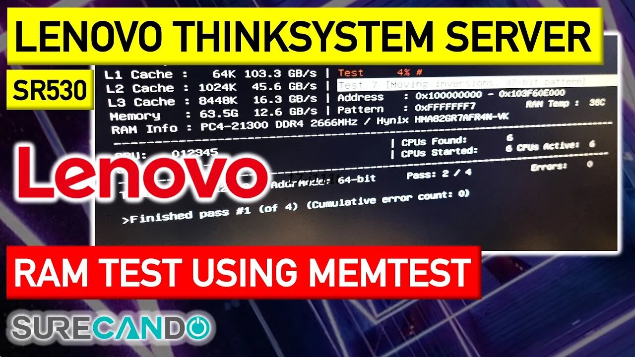 1U Lenovo ThinkSystem SR530 2P rack server Boot from USB & MemTest on Server