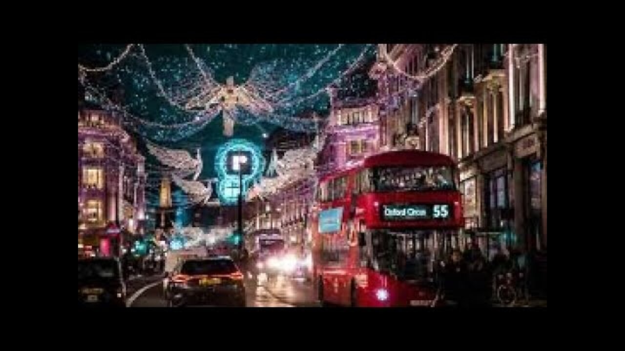 London Christmas Lights 4K UK Walking Tour.