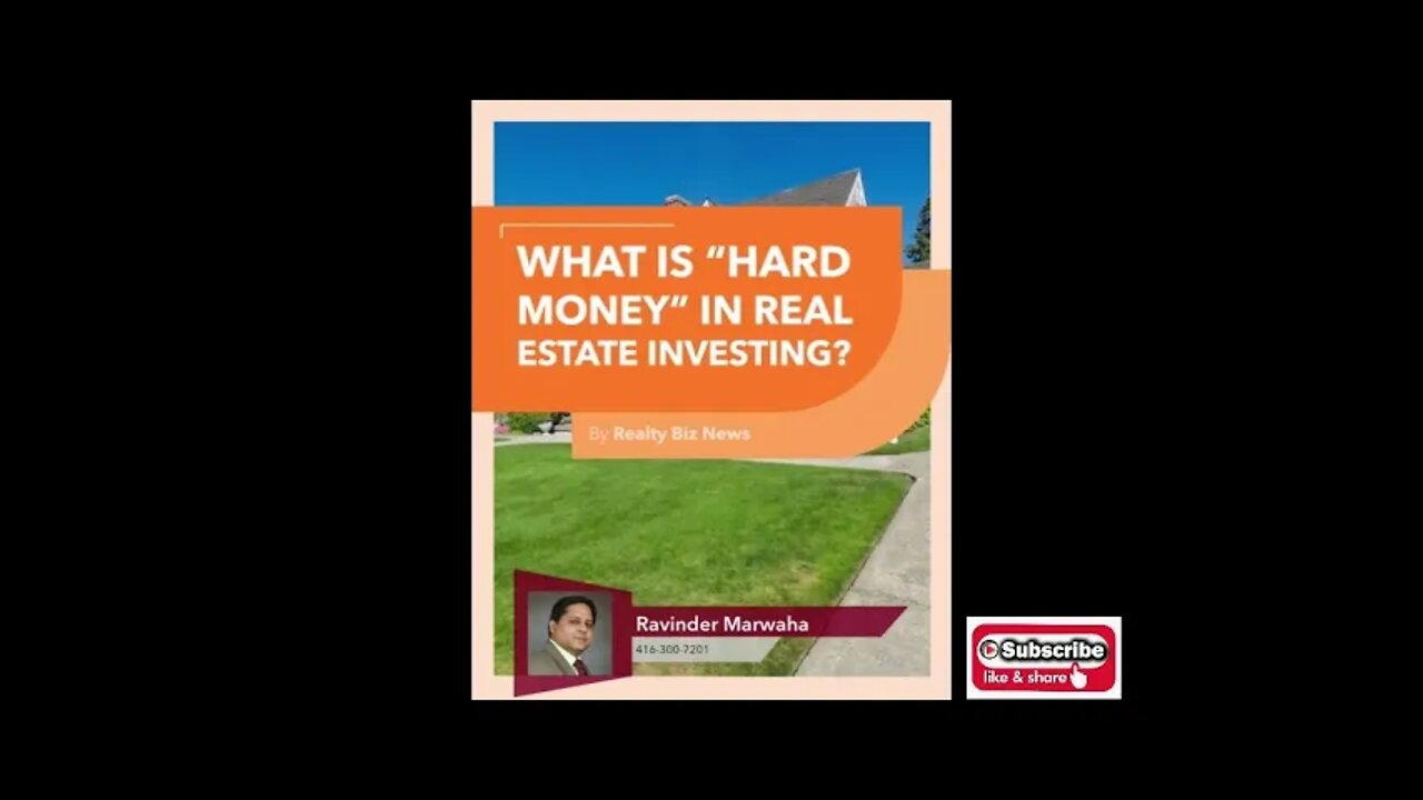 What is “Hard Money” in Real Estate Investing? Canada Housing News || Toronto Real Estate Market ||